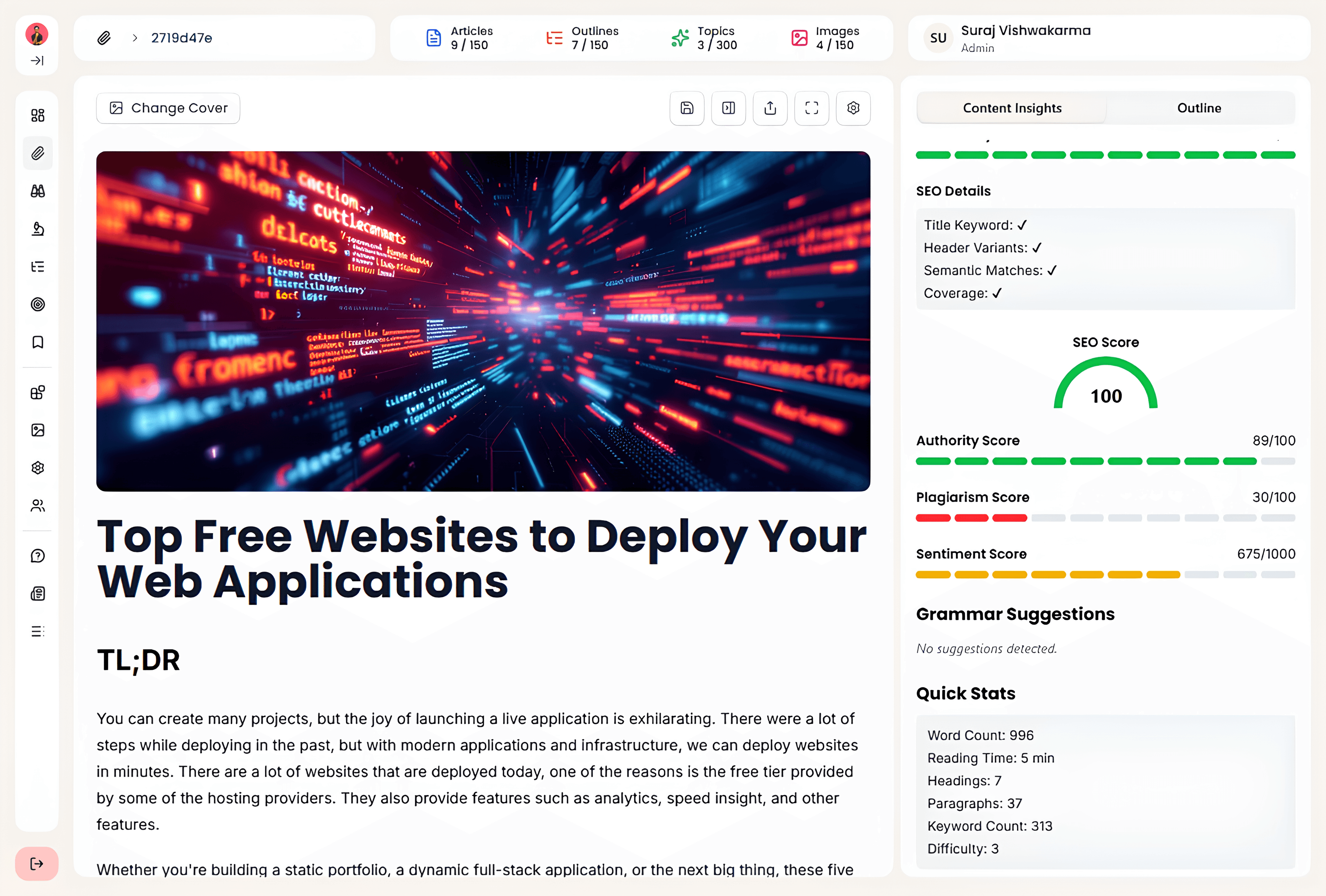 Texavor Dashboard Interface