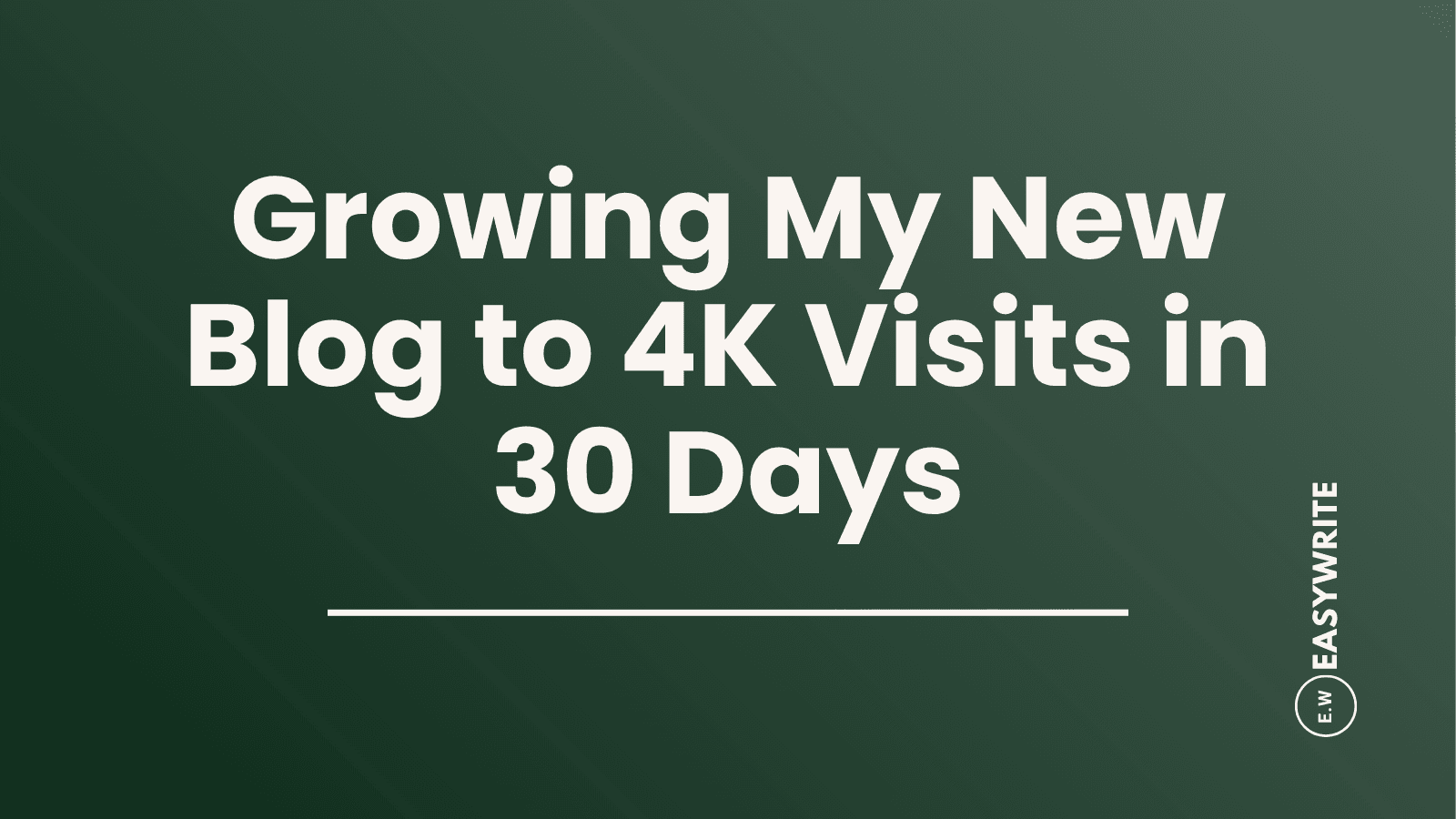 Cover image for How I Grew My New Blog to 4,000 Visits in 30 Days