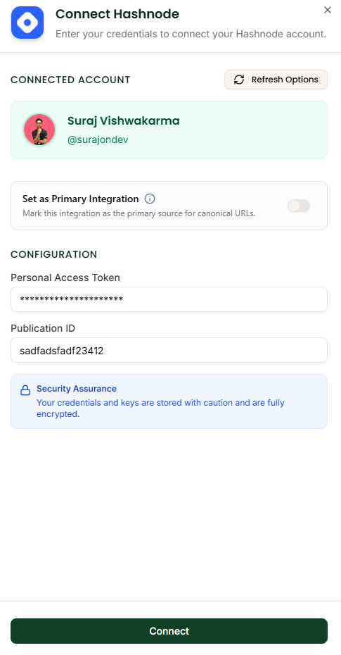 Hashnode Integration