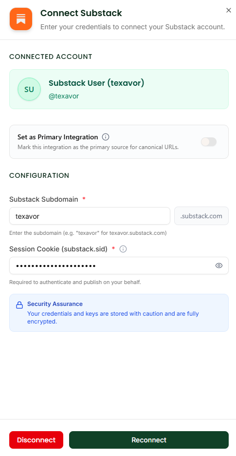 Substack Integration